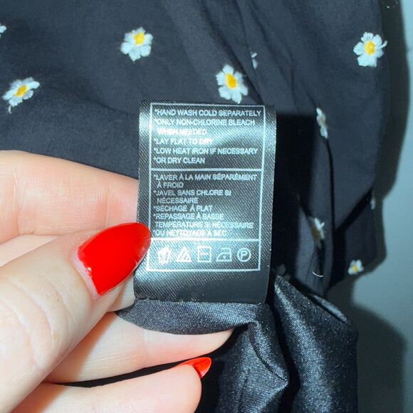 Betsey Johnson Embroidered Daisy Corset Dress - Black 4